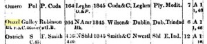 Lloyds register details of ship Ouzel Galley 1845